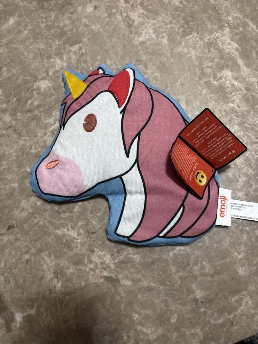 Unicorn Head EMOJI Heating / Cooling Plush Pad Novelty Funny 2023 New With Tags